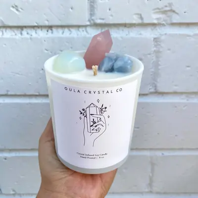 Champagne Toast | Crystal Tower Candle | Hidden Crystal Option