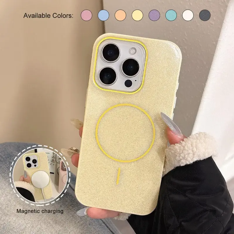 Bling Glitter MagSafe Case for iPhone 16/15/14/13/12 Pro Max - Magnetic Sparkling Protective Cover, Stylish Design