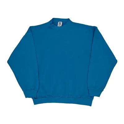 Made In Usa Logo 7 Sweatshirt - Large Blue Cotton Blend | Size: large