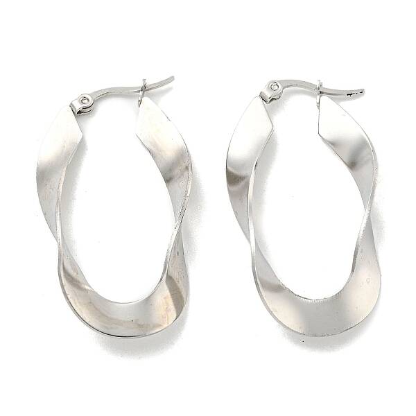 Tarnish Resistant 202 Stainless Steel Irregular Oval Hoop Earring