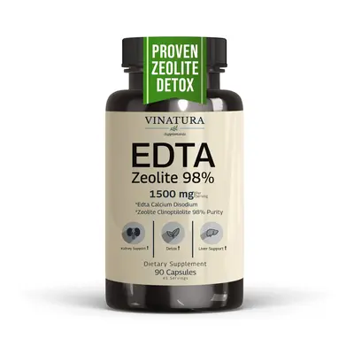 Vinatura EDTA Capsules - 1500mg per serv, USA Made & Tested, Liver Support - Edta Calcium Disodium, Kale Extract - 90 Capsule...