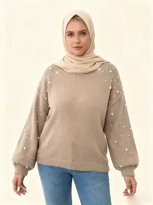 Women's Camel Color Loose Knit Sweater, Casual Lazy Luxury Style, Fall Winter New Arrival Pullover, Ladies Fashion Clothing