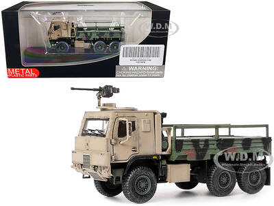 M1083 MTV (Medium Tactical Vehicle) Armored Cab Cargo Truck with Turret NATO Camouflage US Army Armor Premium Series 1/72...
