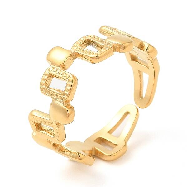 304 Stainless Steel Hollow Open Cuff Rings for Women