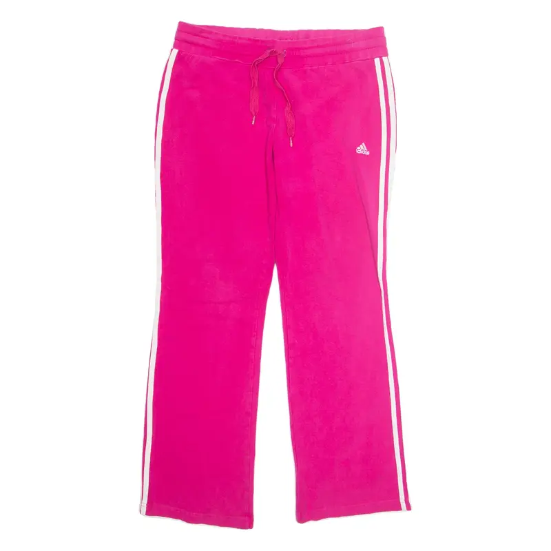 ADIDAS Womens Sweatpants Pink Straight UK 16 W32 L29