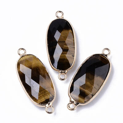Natural Tiger Eye Links Connectors