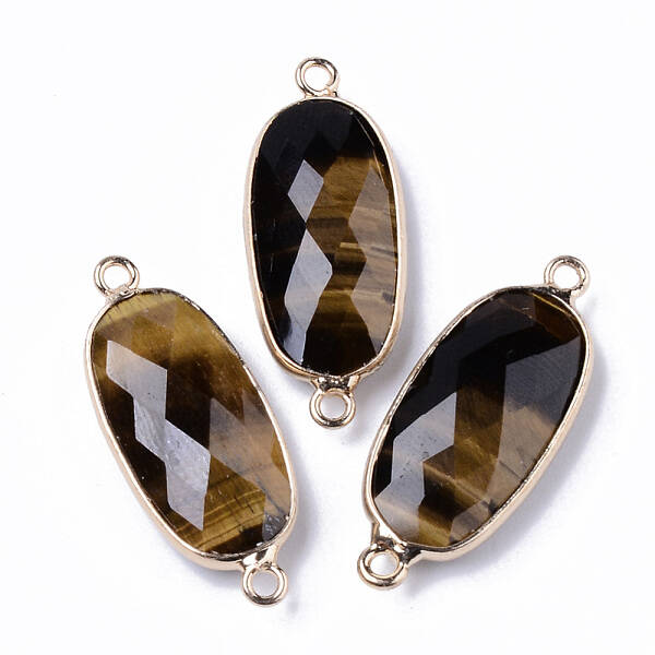Natural Tiger Eye Links Connectors