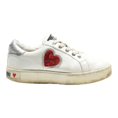 LOVE MOSCHINO Sneaker Trainers White Leather Womens UK 3