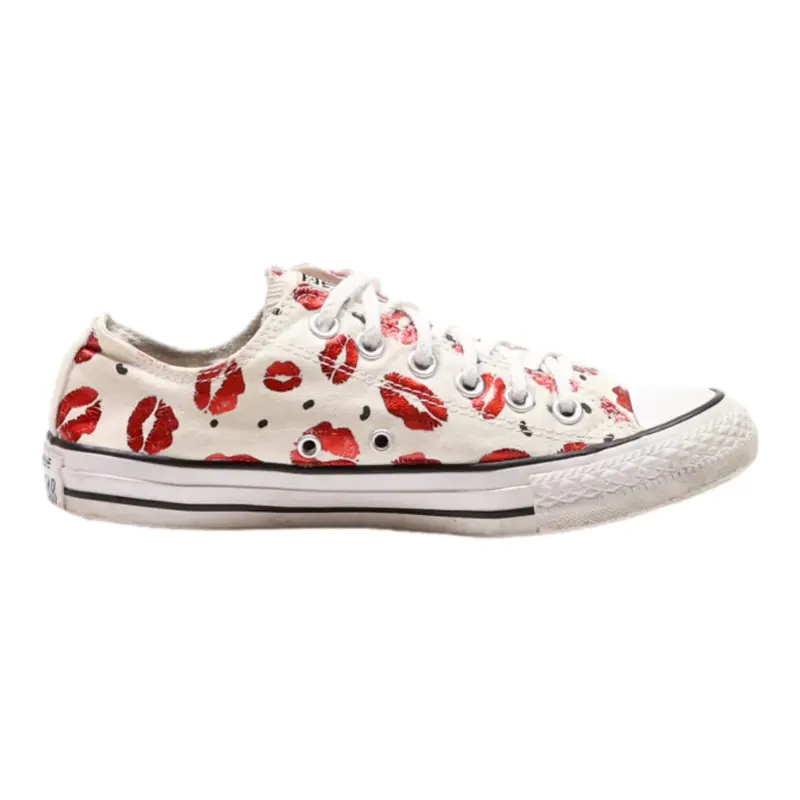 CONVERSE Low Top Trainers White Canvas Womens UK 5.5