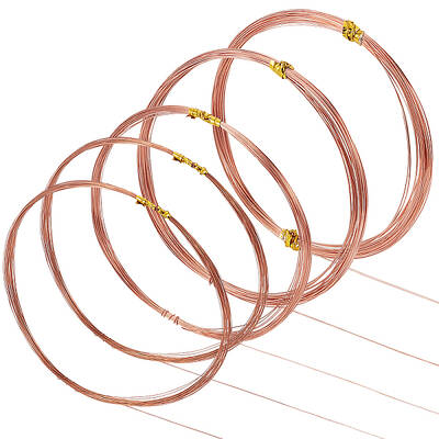 5 Rolls 4 Style Bare Copper Craft Wire