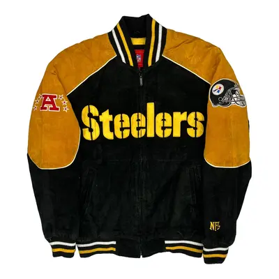 Pittsburgh Steelers Nfl Varsity Jacket - Medium Black Leather