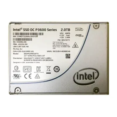 SSDPE2ME020T410 Intel DC P3600 2TB Multi-Level Cell PCI Express 3.0 x4 NVMe U.2 2.5-Inch Solid State Drive