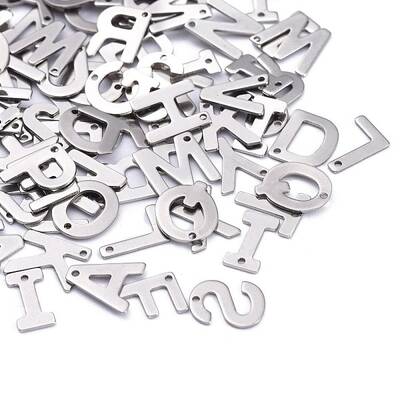 Tarnish Resistant 201 Stainless Steel Letter Charms