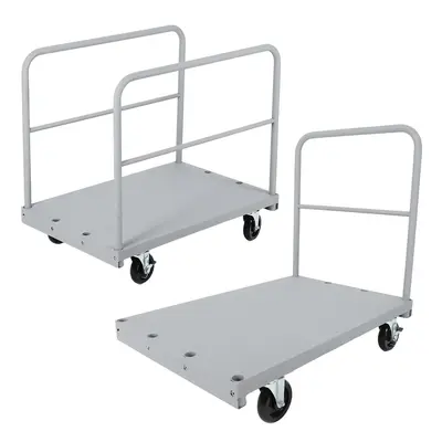 Garvee 2 in 1 Steel Panel Truck Cart 2200 LB Capacity Heavy Duty Removable Sides 360° Swivel Wheels Steel Warehouse Utility