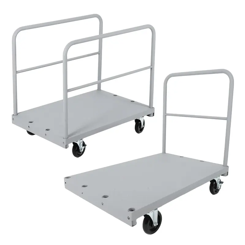 Garvee 2 in 1 Steel Panel Truck Cart 2200 LB Capacity Heavy Duty Removable Sides 360° Swivel Wheels Steel Warehouse Utility