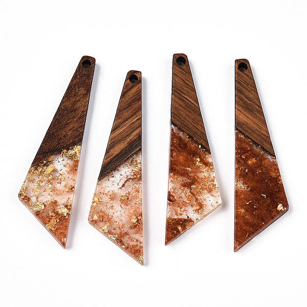 Transparent Resin & Walnut Wood Pendants