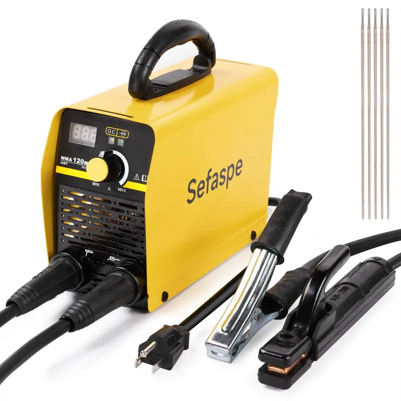 Labor Day Sale MMA120 Stick mini Welder 110V 120A IGBT Portable Synergic Stick Welder Machine with Hot Start Anti-Stick Tools...