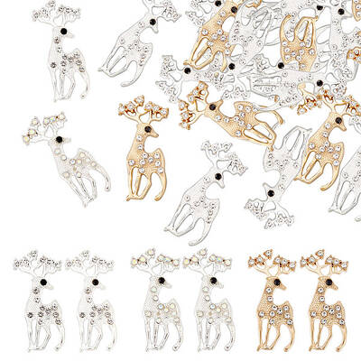 18Pcs 3 Colors Alloy Rhinestone Filigree Joiners