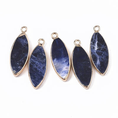 Edge Golden Plated Natural Sodalite Pendants