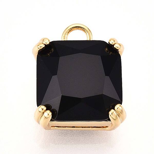 Brass Micro Pave Cubic Zirconia Charms