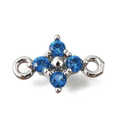 Brass Micro Pave Blue Cubic Zirconia Links