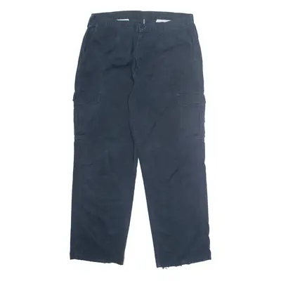 DICKIES Workwear Cargo Mens Trousers Blue Regular Straight W36 L32