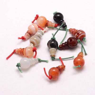Natural Agate 3 Hole Guru Beads