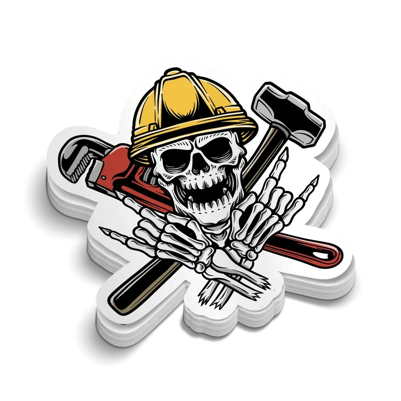 Construction Skeleton - Hard Hat Decal