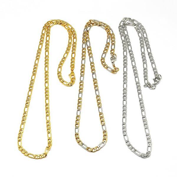 304 Stainless Steel Figaro Chain Necklace Making