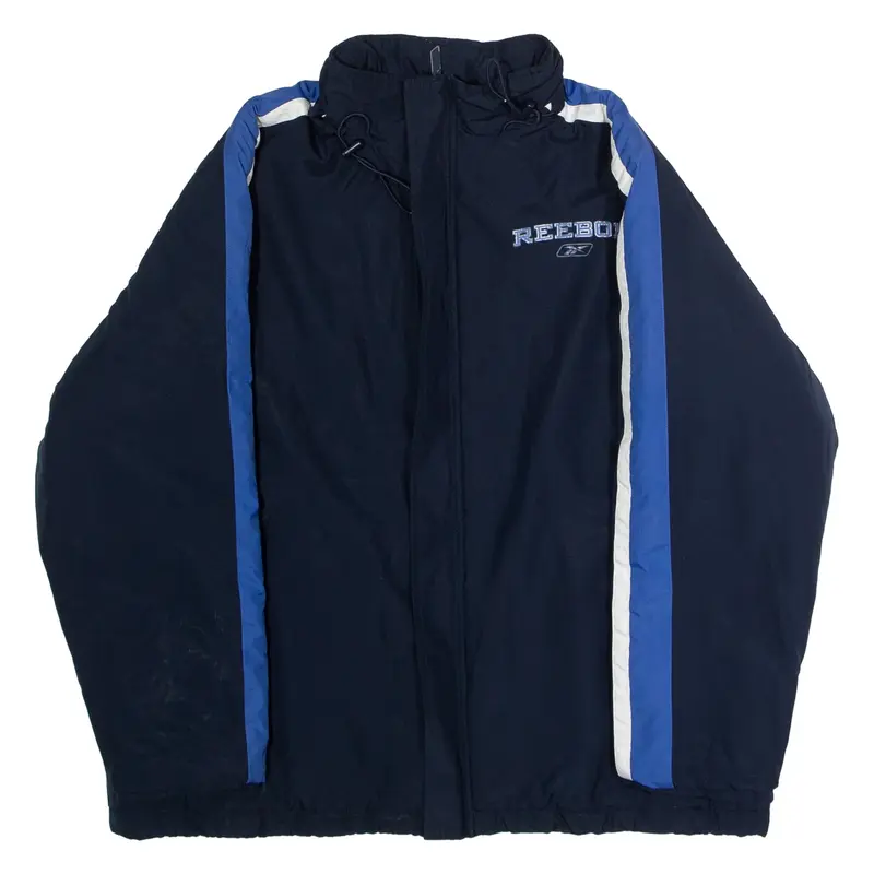 REEBOK Insulated Boys Jacket Blue 90s Hooded XL