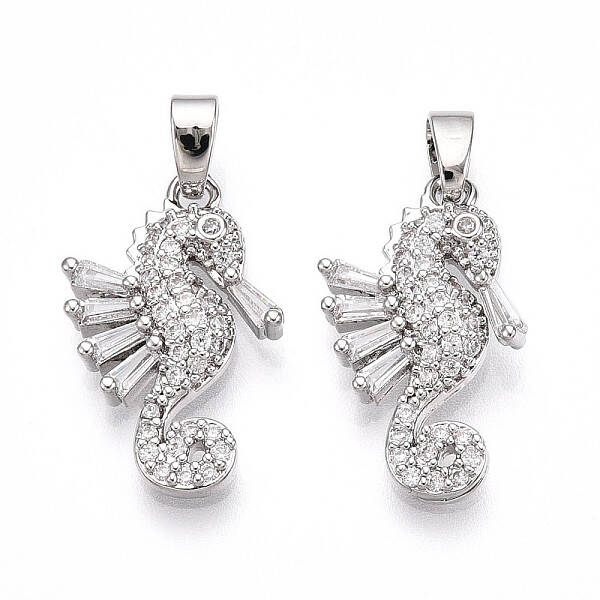 Brass Micro Pave Cubic Zirconia Pendants