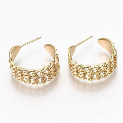Brass Half Hoop Earrings