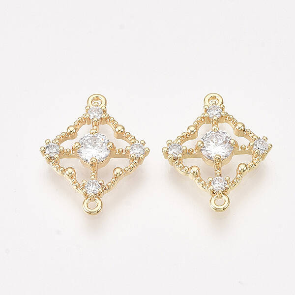 Brass Cubic Zirconia Links