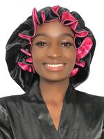 Women's Summer Bonnet To Sleep, Reversible Sleep Hat, Double Layer Satin Bonnet for Sleeping, Makeup Sleep Bonnet Cap for Cur...