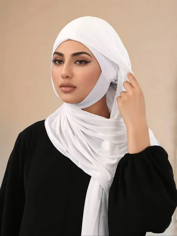 Women's Modest Fashion Jersey Hijab, Soft Breathable Elastic Tube Scarf, Perfect for Daily Prayer Evening Events Important Mo...