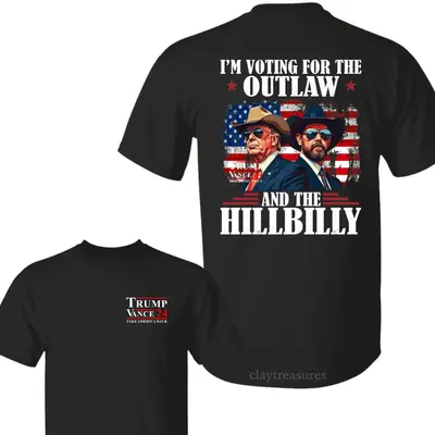 I'm Voting For The Outlaw And The Hillbilly Trump Vance 2024 Shirt, Republican Shirt, Make American Great Again, Gift for Tru...