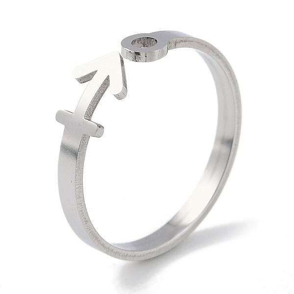 Non-Tarnish Constellations 304 Stainless Steel Open Cuff Ring for Women