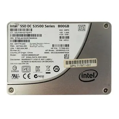 717977-001 HP 800GB Multi-Level Cell SATA 6Gb/s Mainstream Endurance 2.5 - Inch Enterprise Solid State Drive for ProLiant Ser...