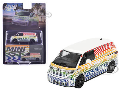 Volkswagen ID. Buzz Van Prototype Rainbow Limited Edition 1/64 Diecast Model Car by Mini GT