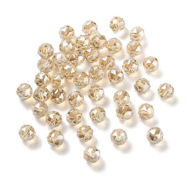 Electroplate Round Glass Beads