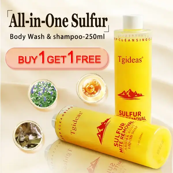 Buy 1-Get 1 Free! Tgideas Sulfur Body Wash - Deep Oil Control + Anti-Itch and Anti-Acne | Plant-Based & pH Balanced | 72-Hour...
