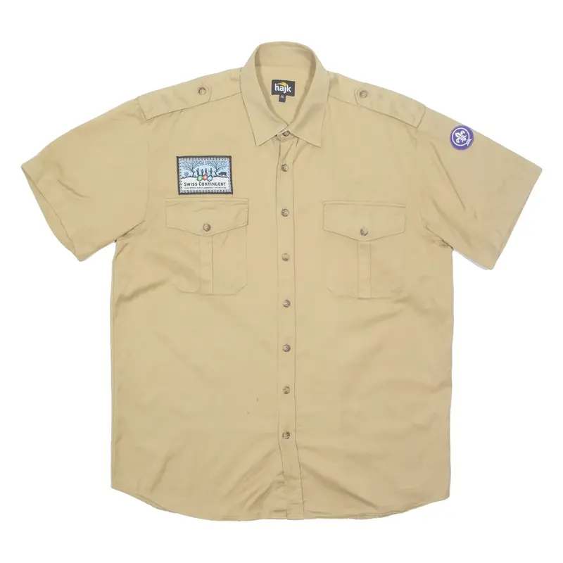 HAJK Swiss Contingent Mens Plain Shirt Brown XL