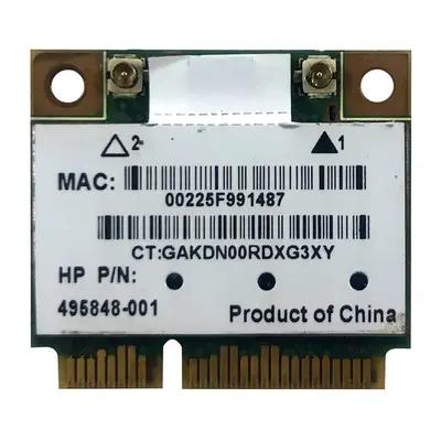 HP 495848-001 | AR5BHB92-H IEEE 802.11a/b/g/n 300Mbit/s 2.4/5GHz Dual-Band Half-Mini PCI-E Wireless LAN Card
