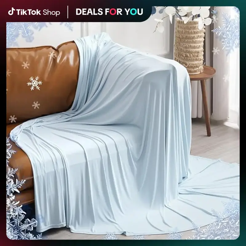 [Summer Gifts] PHF Reversible Double Cooling Blanket for Hot Sleepers - Breathable, Lightweight, Portable Silky Blanket for H...