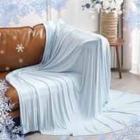 [Summer Gifts] PHF Reversible Double Cooling Blanket for Hot Sleepers - Breathable, Lightweight, Portable Silky Blanket for H...