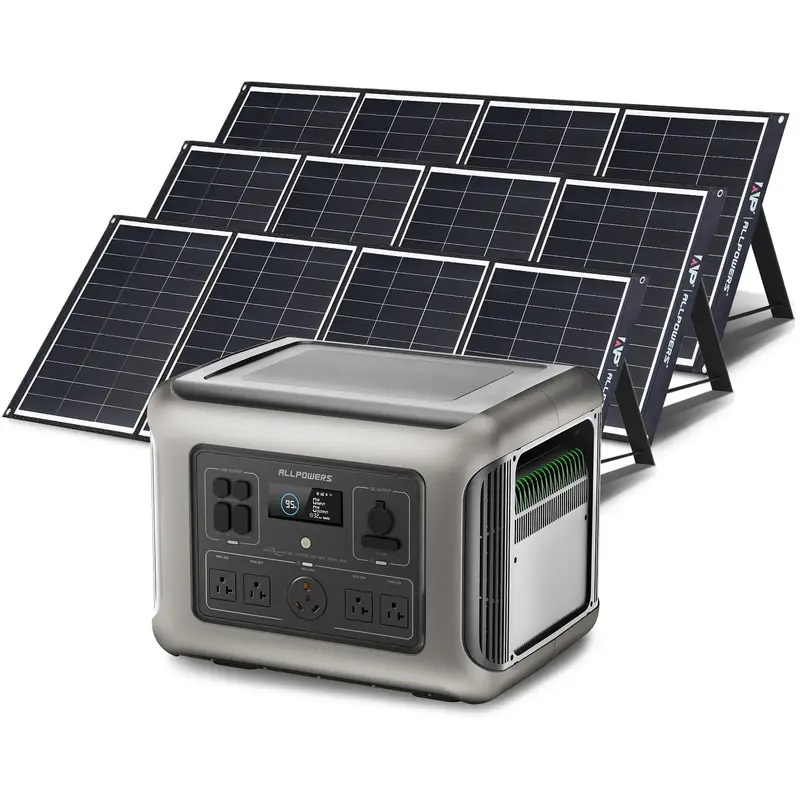 ALLPOWERS 2500W Solar Generator (R2500 + SP035 200W Solar Panel) R2500+3PCS SP035 200W Solar Panel