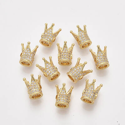 Rack Plating Brass Cubic Zirconia Beads