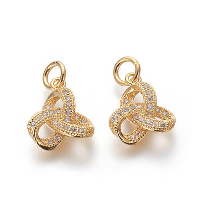 Brass Micro Pave Cubic Zirconia Pendants
