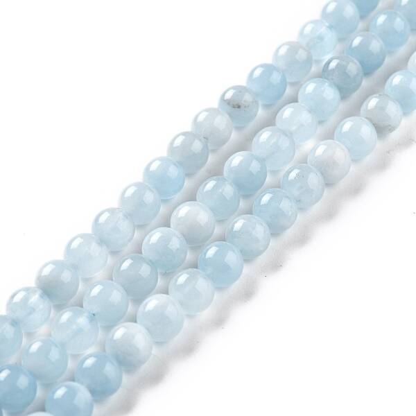 Grade A Natural Aquamarine Round Bead Strands