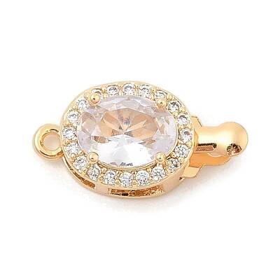 Brass Micro Pave Cubic Zirconia Box Clasps